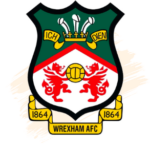 Wrexham logo with transparent background and paint stroke behind