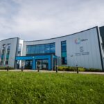 The Swansea University building at Coleg Cambria Deeside site from a distance