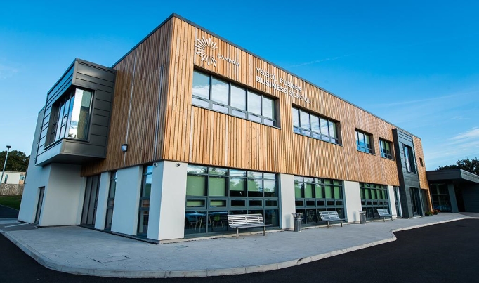 A view of the Cambria Business School in Northop from outside