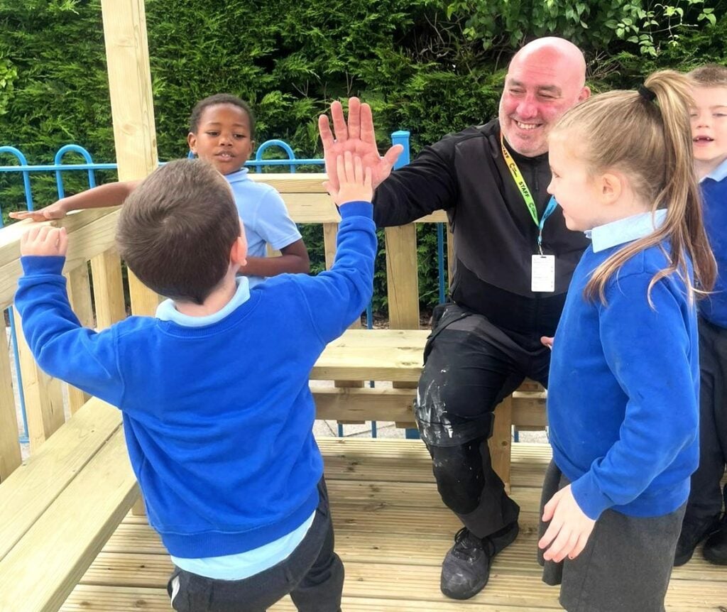 PUPILS and teachers at a village school wood like to thank Coleg Cambria for a generous donation