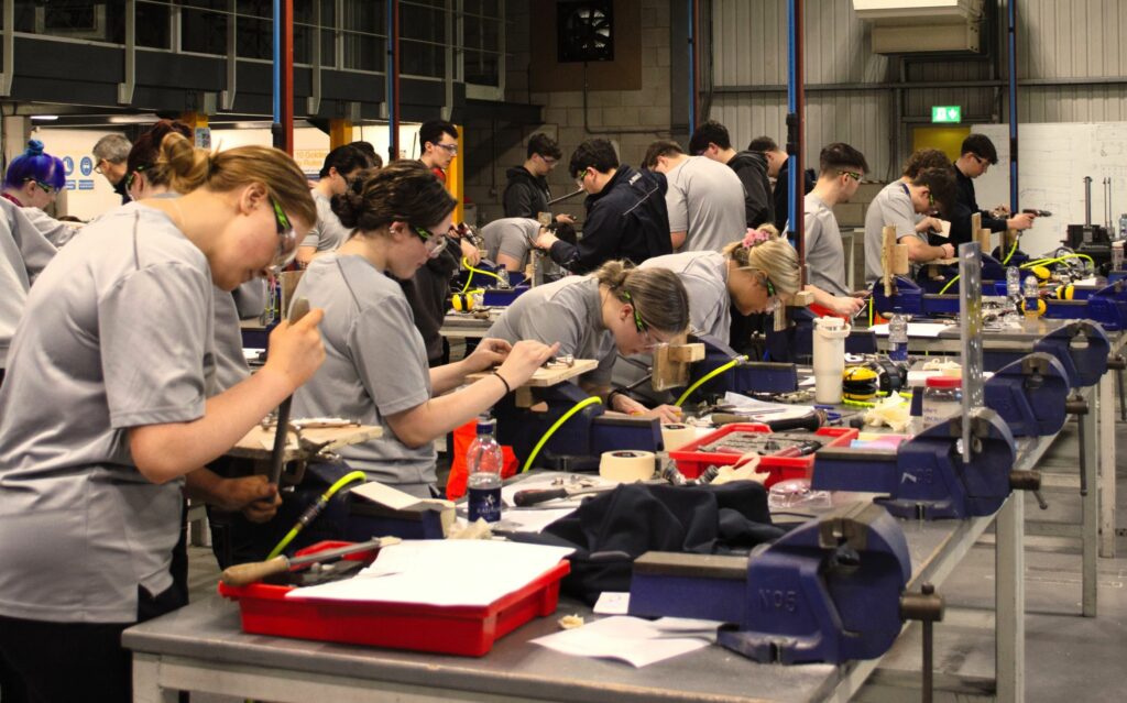 students for a news story 'Rising to the Challenge: Our Learners Put to the Test Ahead of the UK Skills Olympics'