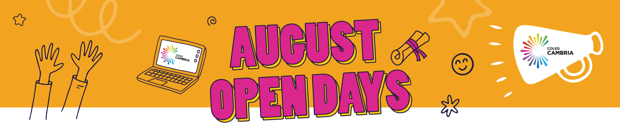 August open day header banner that says 'August Open Days'