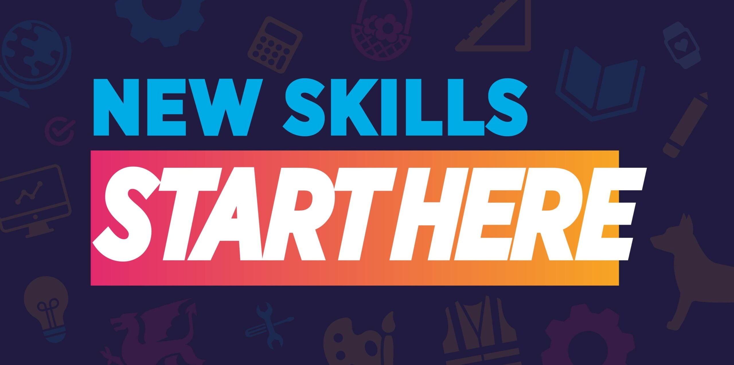 New Skills Start Here part time carousel graphic