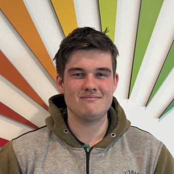 Llysfasi student Gwion smiling for a hero shot