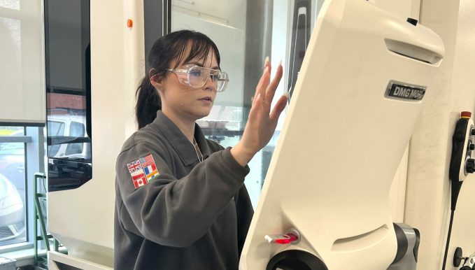 WorldSkills participant competing at a Worldskills event hosted at Coleg Cambria