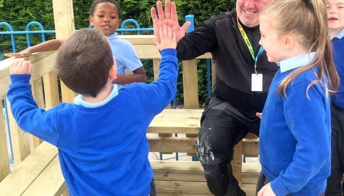 PUPILS and teachers at a village school wood like to thank Coleg Cambria for a generous donation